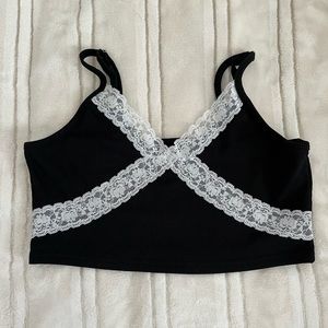 Black lace cami tank